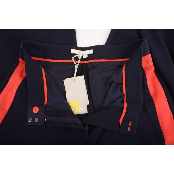 COPY - Boden Womens Exeter Trousers Pants UK 8 US 4 Navy Blue Red Stripe NWT - Picture 6 of 7